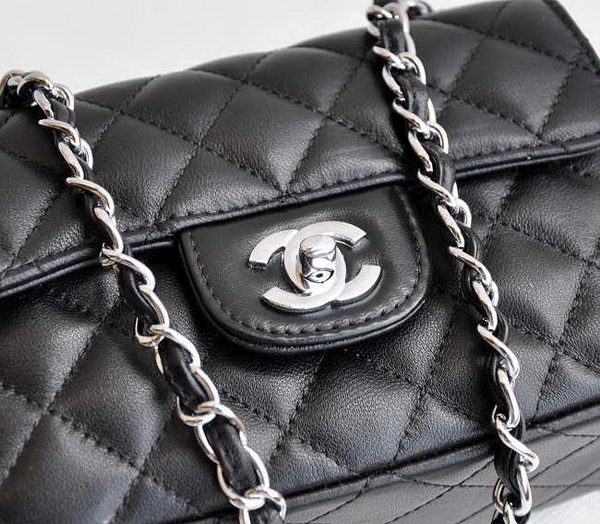 Chanel Classic Black Lambskin Silver Chain Quilted Flap Bag 1115 Chanel Classic Black Lambskin Silver Chain Quilted Flap Bag 1115