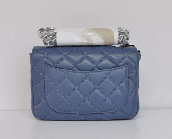 Chanel Classic Blue Lambskin Silver Chain Quilted Flap Bag 1115 Chanel Classic Blue Lambskin Silver Chain Quilted Flap Bag 1115