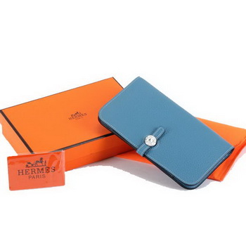 Hermes Dogon Combined Wallets A508 Blue Hermes Dogon Combined Wallets A508 Blue