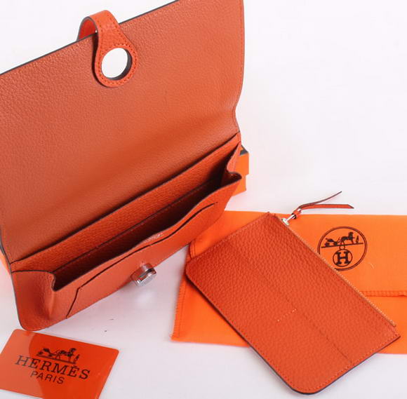 Hermes Dogon Combined Wallets A508 Orange Hermes Dogon Combined Wallets A508 Orange
