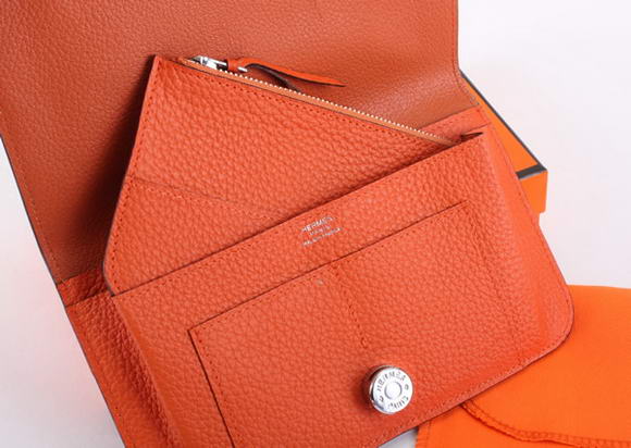 Hermes Dogon Combined Wallets A508 Orange Hermes Dogon Combined Wallets A508 Orange