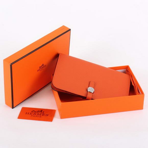 Hermes Dogon Combined Wallets A508 Orange Hermes Dogon Combined Wallets A508 Orange