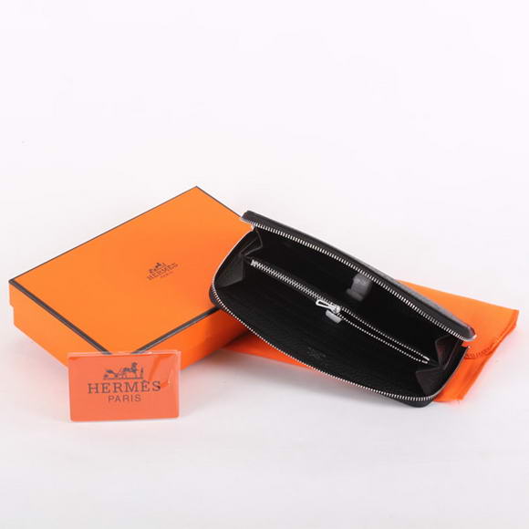 Hermes Togo Leather Perforated Zippy Wallet 9032 Black Hermes Togo Leather Perforated Zippy Wallet 9032 Black