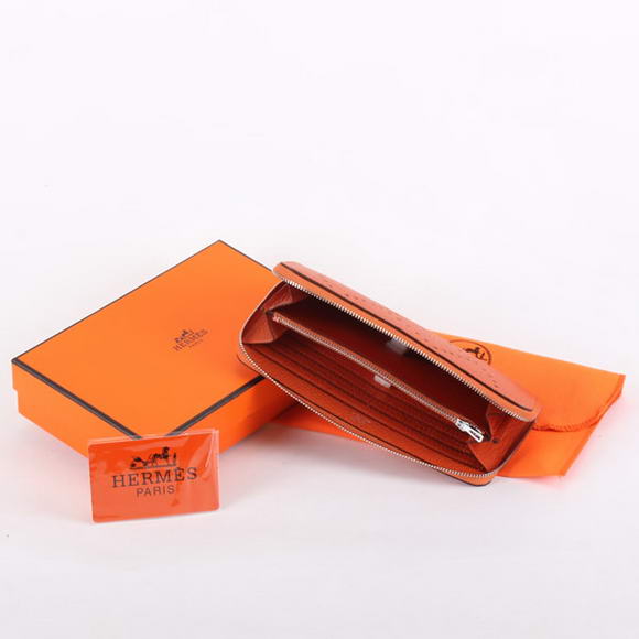 Hermes Togo Leather Perforated Zippy Wallet 9032 Orange Hermes Togo Leather Perforated Zippy Wallet 9032 Orange