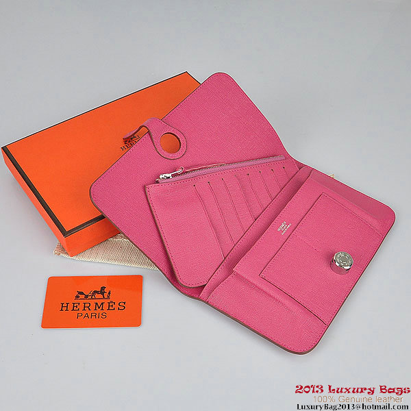 Hermes Dogon Wallet Travel Case H001 Peach