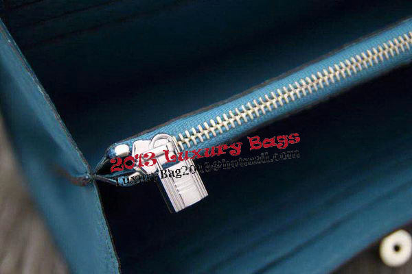 Hermes Kelly Wallet Togo Leather Bi-Fold Purse HA708W Light Blue Hermes Kelly Wallet Togo Leather Bi-Fold Purse HA708W Light Blue