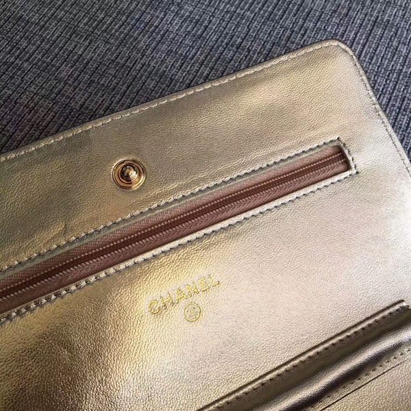Chanel WOC Flap Bag Original Sheepskin Leather 33814A Glod Chanel WOC Flap Bag Original Sheepskin Leather 33814A Glod