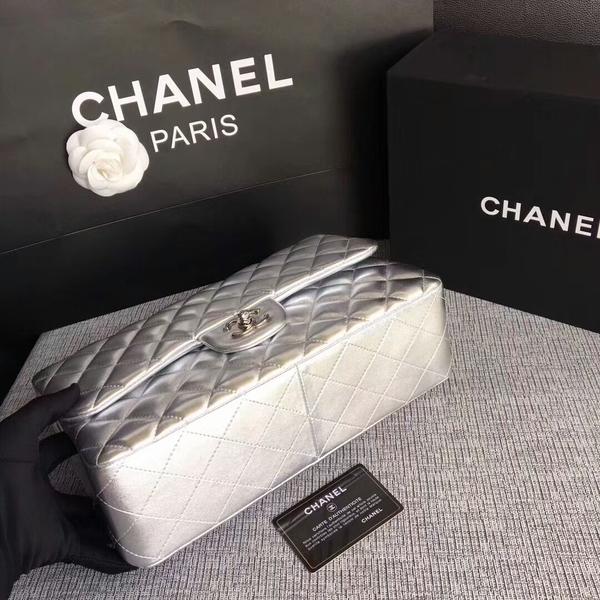 Chanel Flap Shoulder Bags Original Lambskin Leather CF1113 Silver Chanel Flap Shoulder Bags Original Lambskin Leather CF1113 Silver