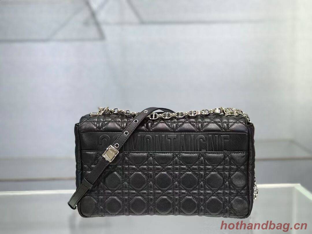 LARGE DIOR CARO BAG Soft Cannage Calfskin M9243U black LARGE DIOR CARO BAG Soft Cannage Calfskin M9243U black