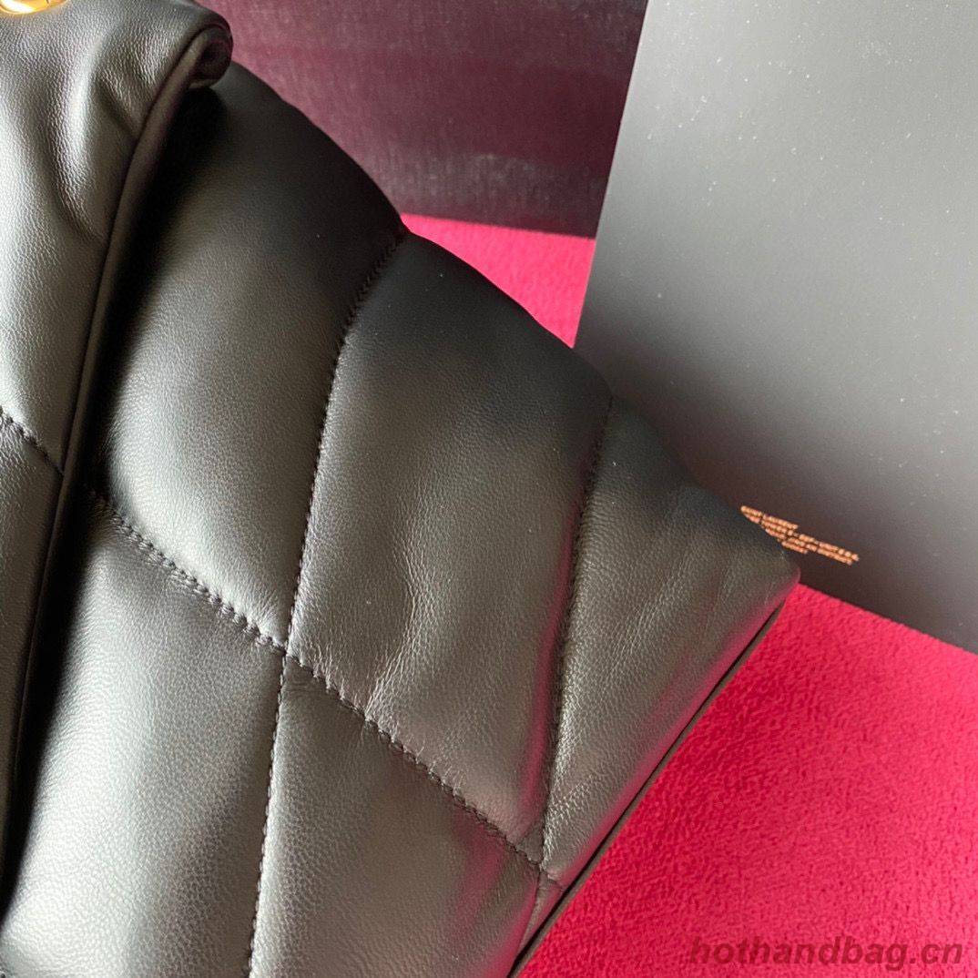 Yves Saint Laurent LOULOU PUFFER IN QUILTED CRINKLED MATTE LEATHER MEDIUM BAG Y577475 Black Gold hardware Yves Saint Laurent LOULOU PUFFER IN QUILTED CRINKLED MATTE LEATHER MEDIUM BAG Y577475 Black Gold hardware