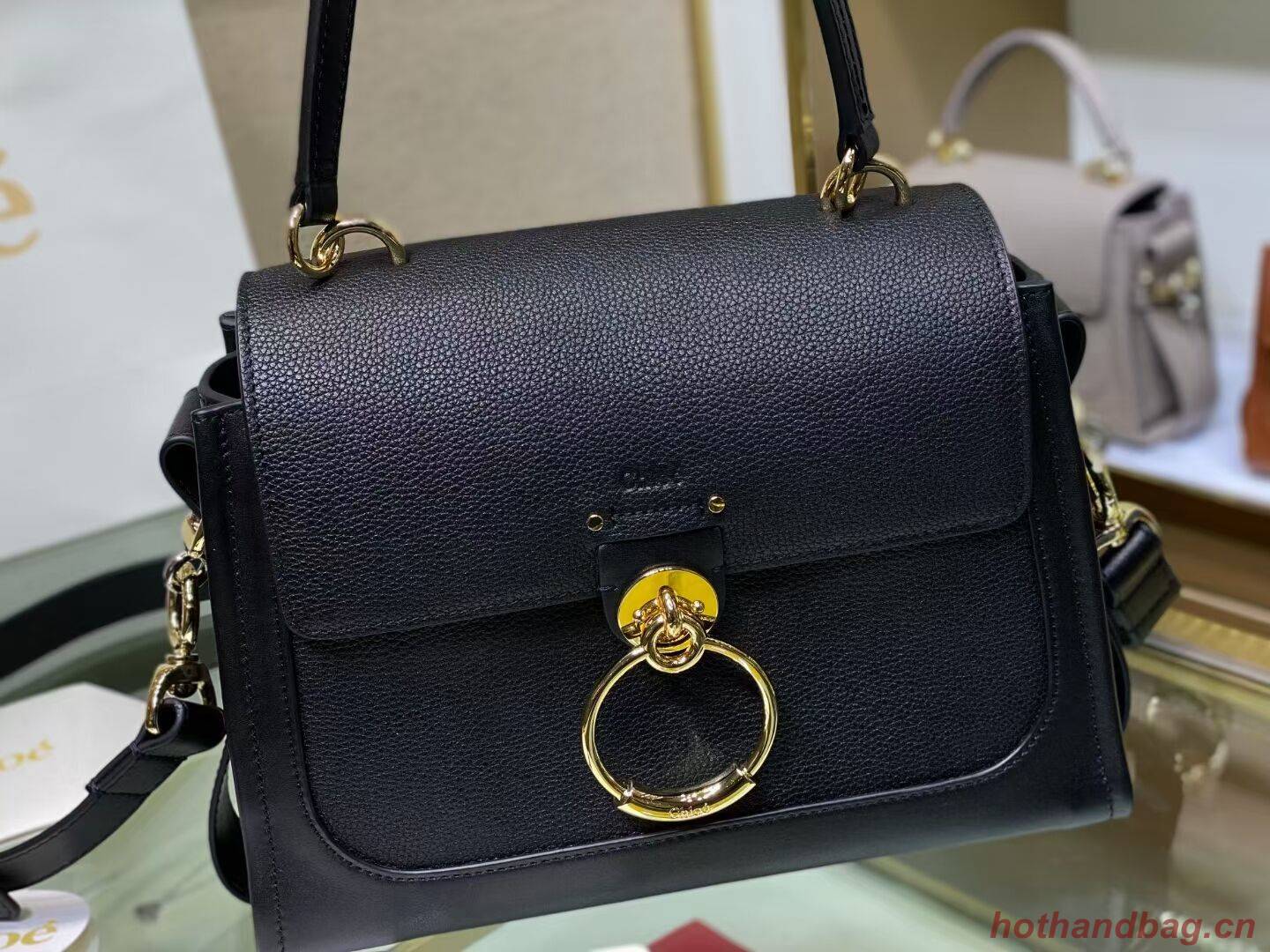 Chloe Original Calfskin Leather Bag C1142L Black Chloe Original Calfskin Leather Bag C1142L Black