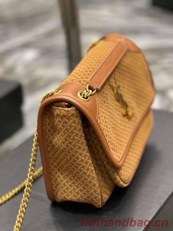 Yves Saint Laurent SMALL NIKI SMALL IN CRINKLED VINTAGE SUEDE Y653151 BROWN Yves Saint Laurent SMALL NIKI SMALL IN CRINKLED VINTAGE SUEDE Y653151 BROWN