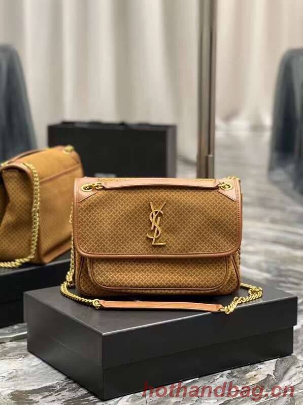 Yves Saint Laurent NIKI MEDIUM IN CRINKLED VINTAGE SUEDE 2782 BROWN Yves Saint Laurent NIKI MEDIUM IN CRINKLED VINTAGE SUEDE 2782 BROWN