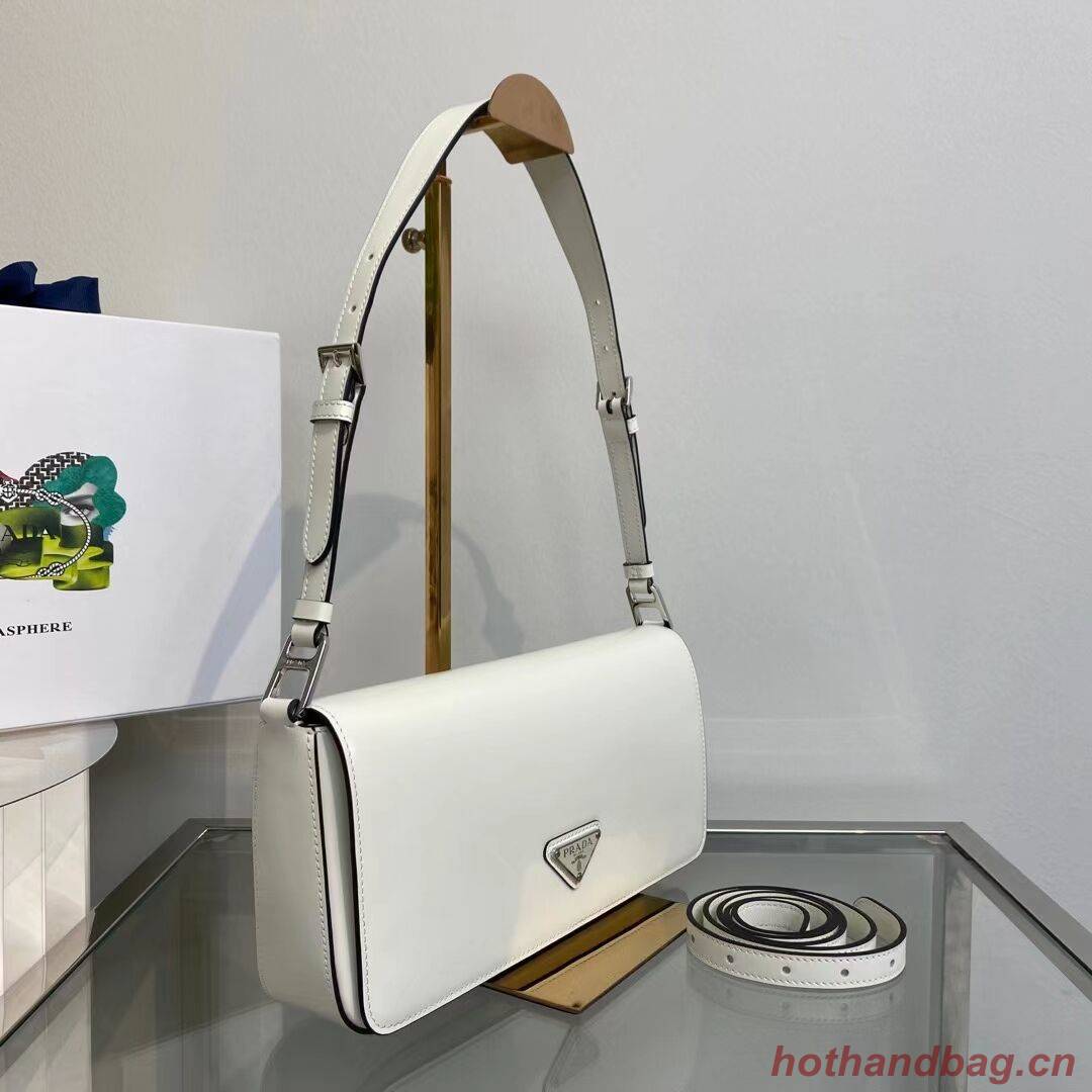 Prada Brushed leather Prada Femme bag 1BD323 White Prada Brushed leather Prada Femme bag 1BD323 White