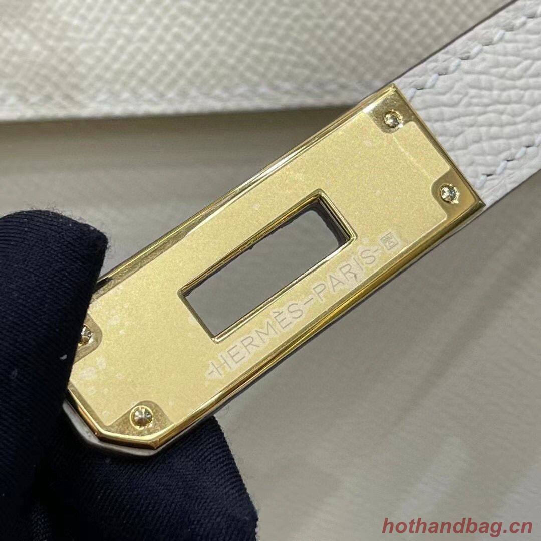 Hermes Kelly 28cm Shoulder Bags Epsom Leather KL28 creamy-white Gold hardware Hermes Kelly 28cm Shoulder Bags Epsom Leather KL28 creamy-white Gold hardware