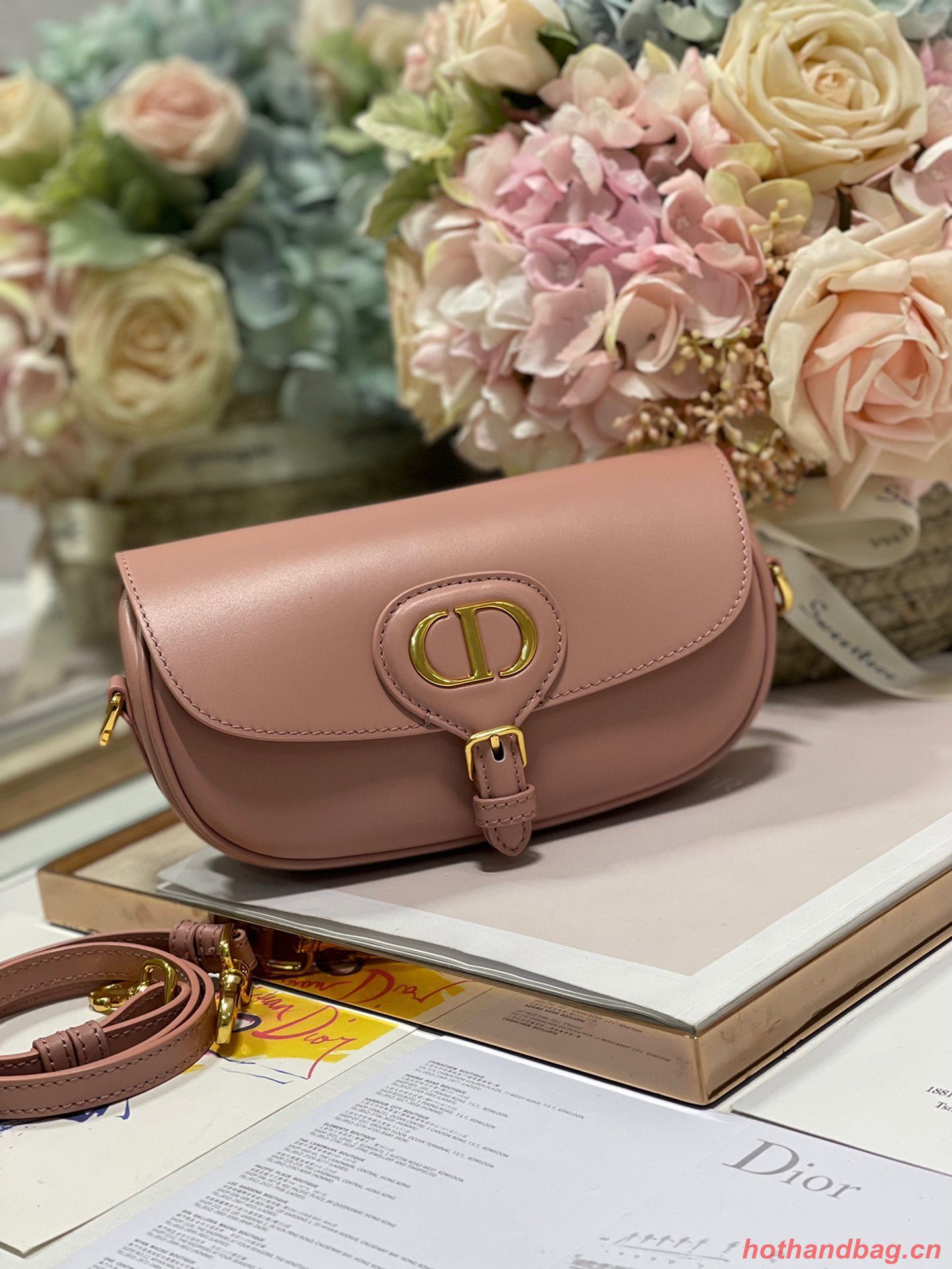 DIOR BOBBY EAST-WEST BAG Box Calfskin M9317S Pink DIOR BOBBY EAST-WEST BAG Box Calfskin M9317S Pink