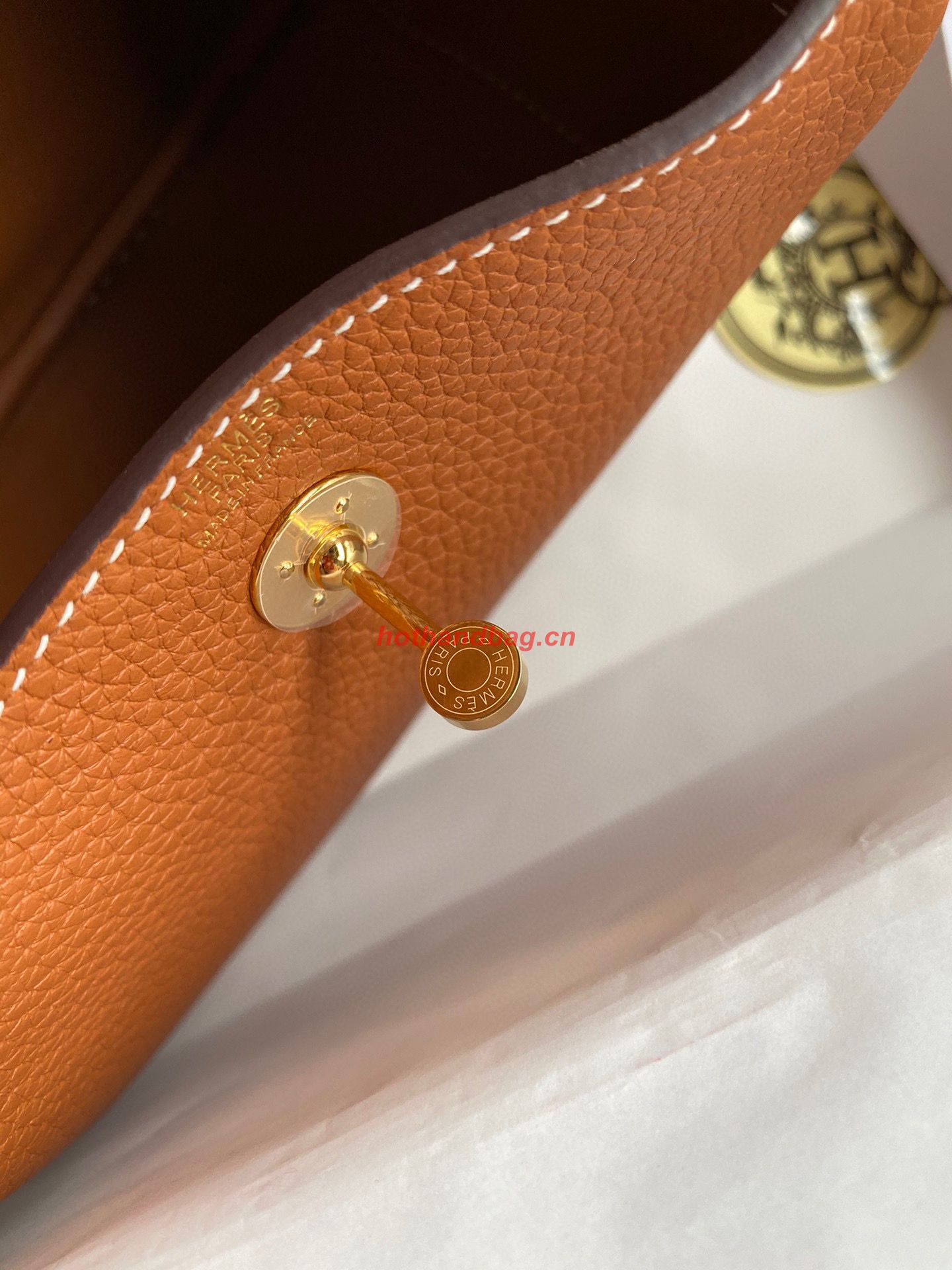 Hermes mini Lindy Original Togo Leather Bag OLD19 brown Hermes mini Lindy Original Togo Leather Bag OLD19 brown