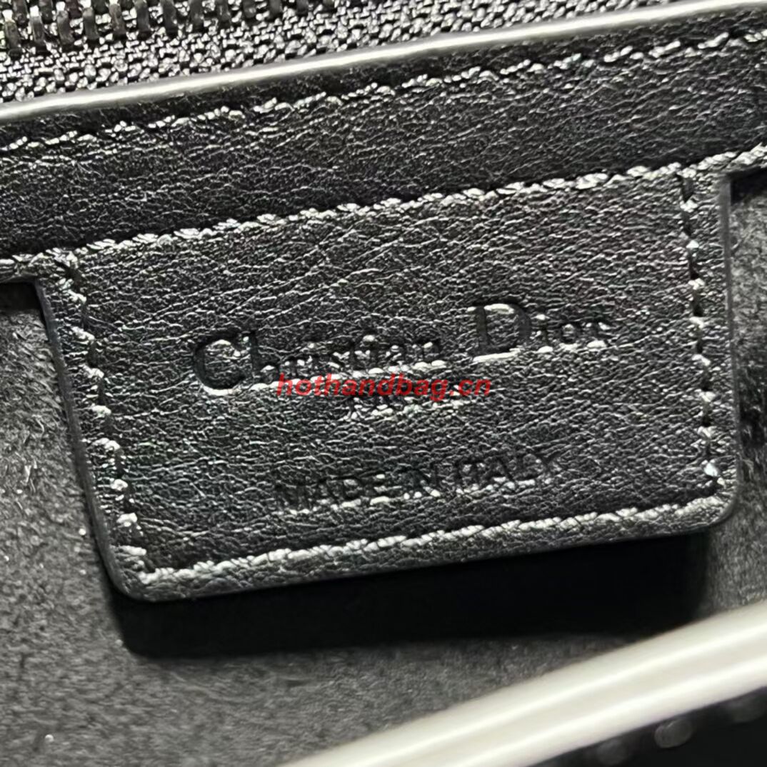 LADY DIOR TOP HANDLE SMALL BAG Cannage Lambskin C9228 BLACK&BLACK LADY DIOR TOP HANDLE SMALL BAG Cannage Lambskin C9228 BLACK&BLACK