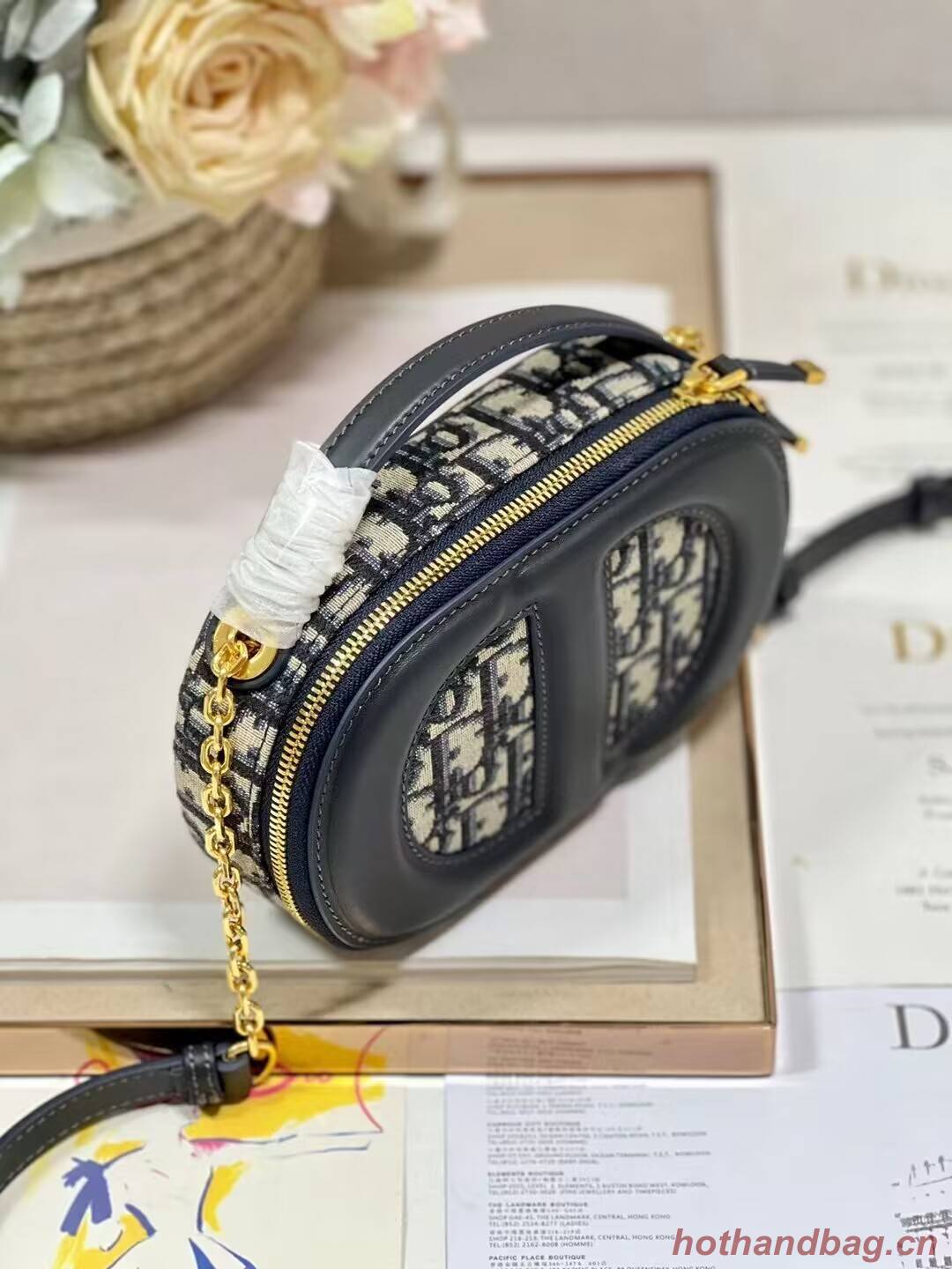 CD SIGNATURE OVAL CAMERA BAG Blue Dior Oblique Jacquard S2201UTZQ CD SIGNATURE OVAL CAMERA BAG Blue Dior Oblique Jacquard S2201UTZQ