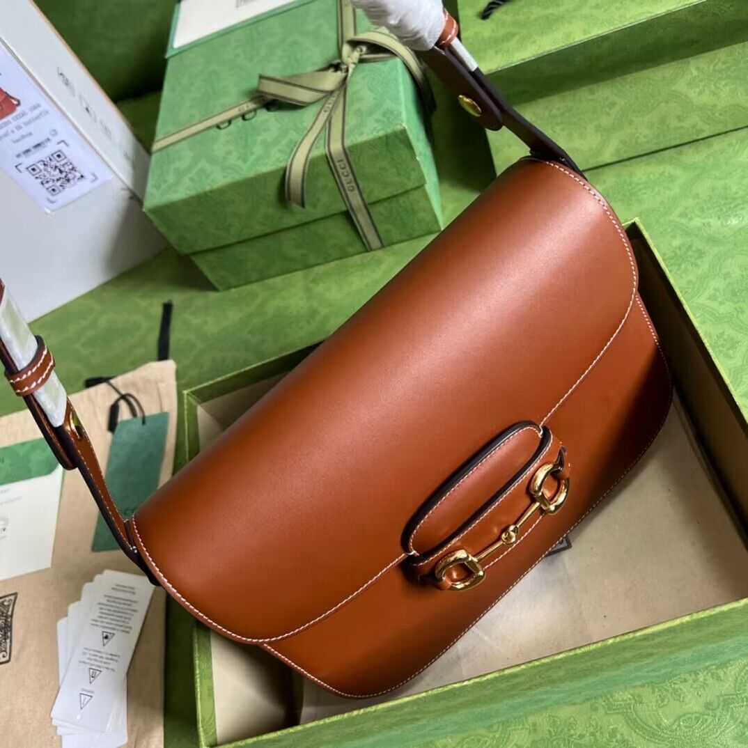 Gucci Horsebit 1955 Original Leather Shoulder Bag 602204 Brown Gucci Horsebit 1955 Original Leather Shoulder Bag 602204 Brown