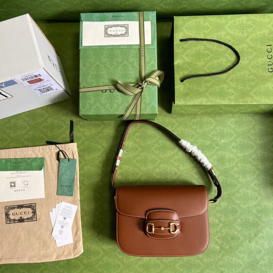 Gucci Horsebit 1955 Original Leather Shoulder Bag 602204 Brown Gucci Horsebit 1955 Original Leather Shoulder Bag 602204 Brown