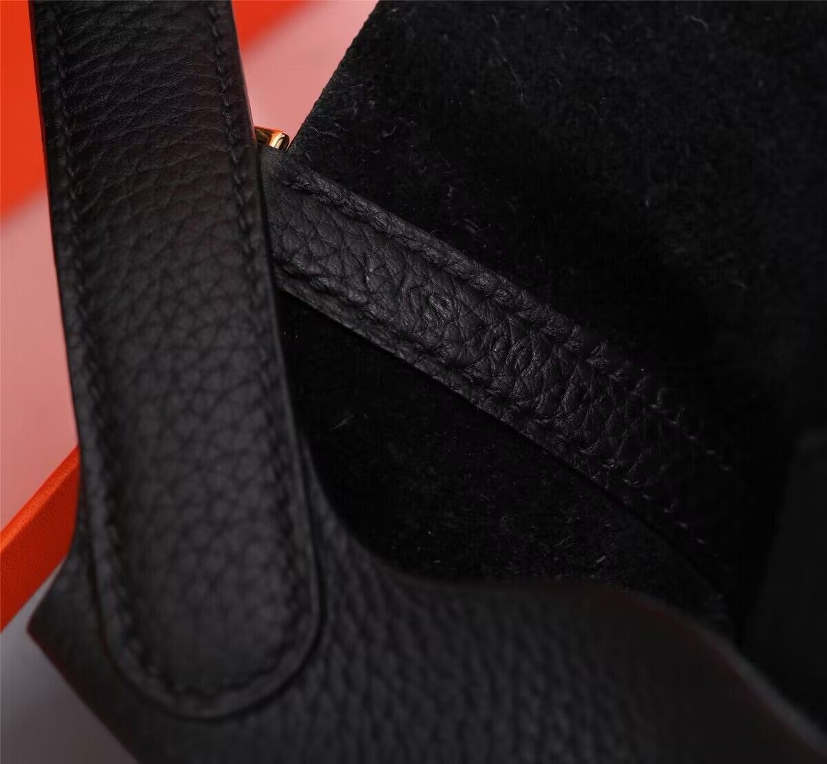 Hermes Picotin Lock Bags Original togo Leather PL3388 Black Gold-Tone Hermes Picotin Lock Bags Original togo Leather PL3388 Black Gold-Tone
