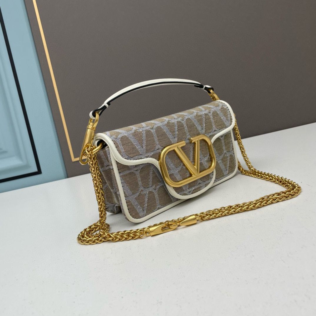 VALENTINO V logo MINI LOCO Garavani Bags 5102 Khaki VALENTINO V logo MINI LOCO Garavani Bags 5102 Khaki