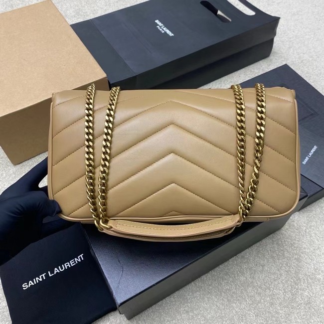 SAINT LAURENT LOULOU MEDIUM IN MATELASSE LAMBSKIN 801439 NATURAL TAN