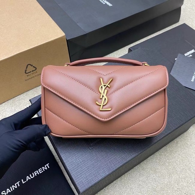 SAINT LAURENT LOULOU MINI IN LAMBSKIN 821749 pink