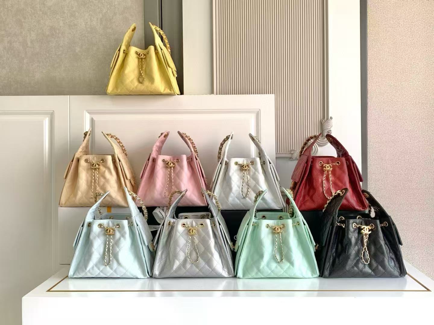 CHANEL 25 SMALL HANDBAG AS5293 Light Yellow