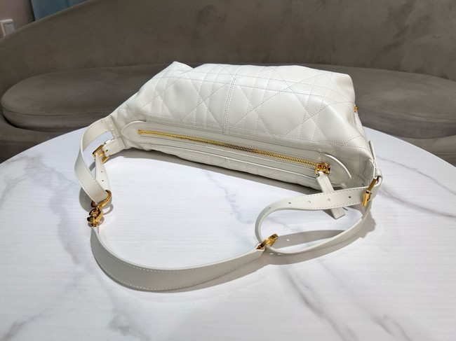 Dior Medium D-Journey Bag in Shiny Goatskin  Flat Macrocannage M2417UCUQ Latte
