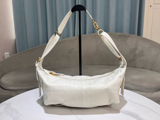 Dior Medium D-Journey Bag in Shiny Goatskin  Flat Macrocannage M2417UCUQ Latte