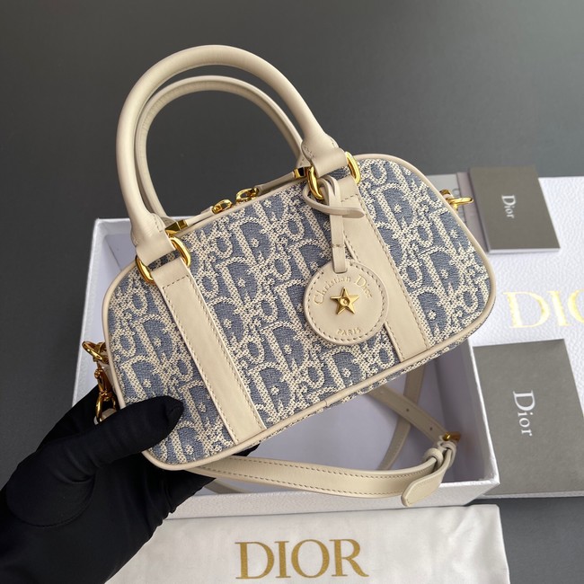 D-Vibe East-West Nano Bag Dior Oblique Jacquard S2388UTZQ Light Biscuit Smooth Calfskin