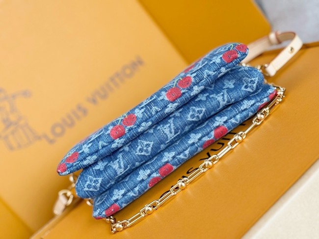 Louis Vuitton NEW LV x TM Coussin PM M14978 Monogram cherry denim