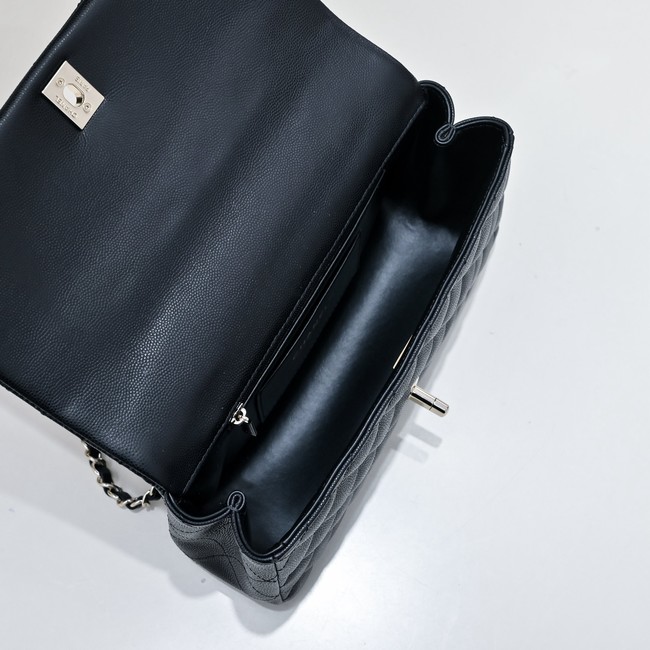 Chanel SMALL FLAP BAG CLUTCH WITH CHAIN Gold-Tone Metal AS5554 BLACK