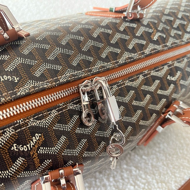 Goyard Calfskin Leather Travel Bag 55699 brown