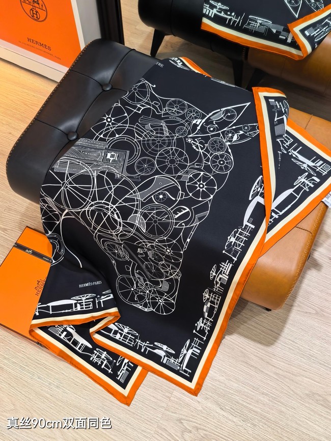 Hermes 90 Square Scarf Silk Twill KY167