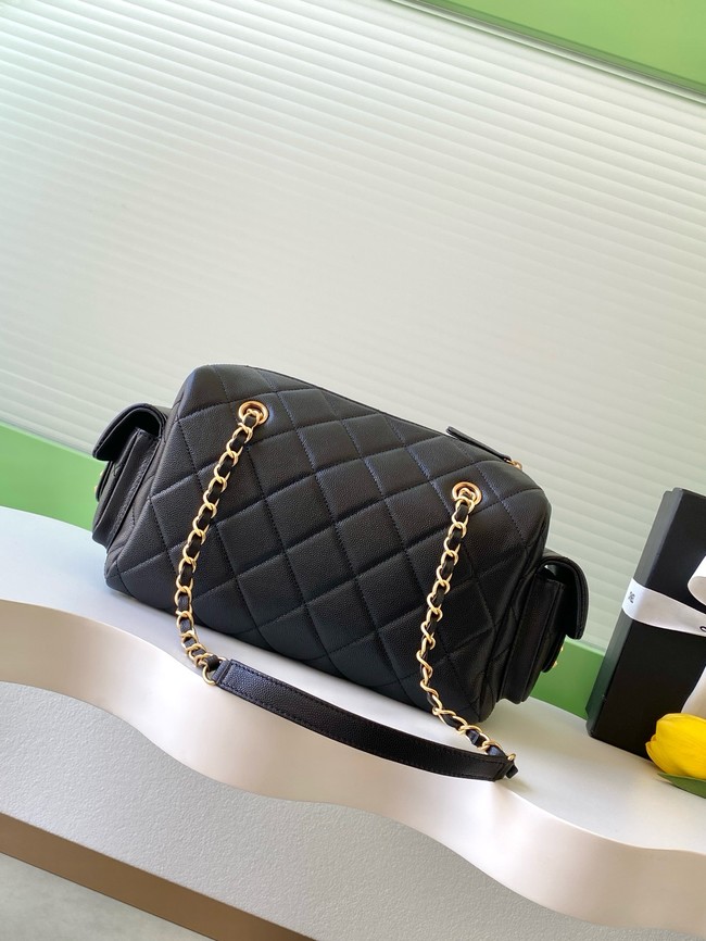 CHANEL Small Bowling Bag  Grained Calfskin AS5791 black