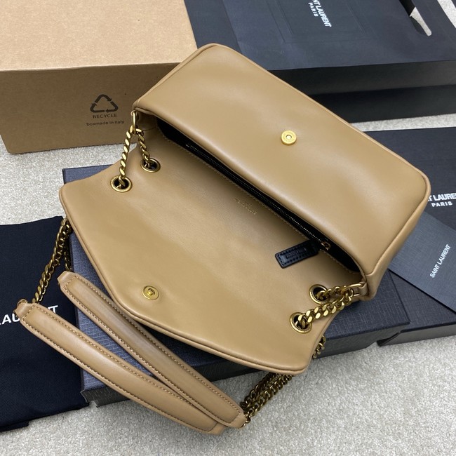 Saint Laurent CALYPSO small in plunged lambskin 734153 CARAMEL COGNAC