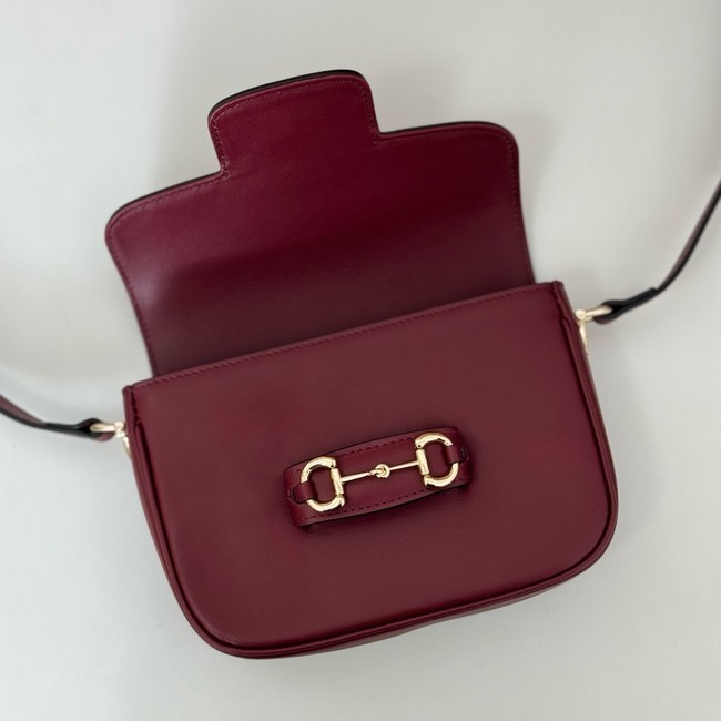 Gucci small shoulder bag leather 815205 Rosso Ancora red