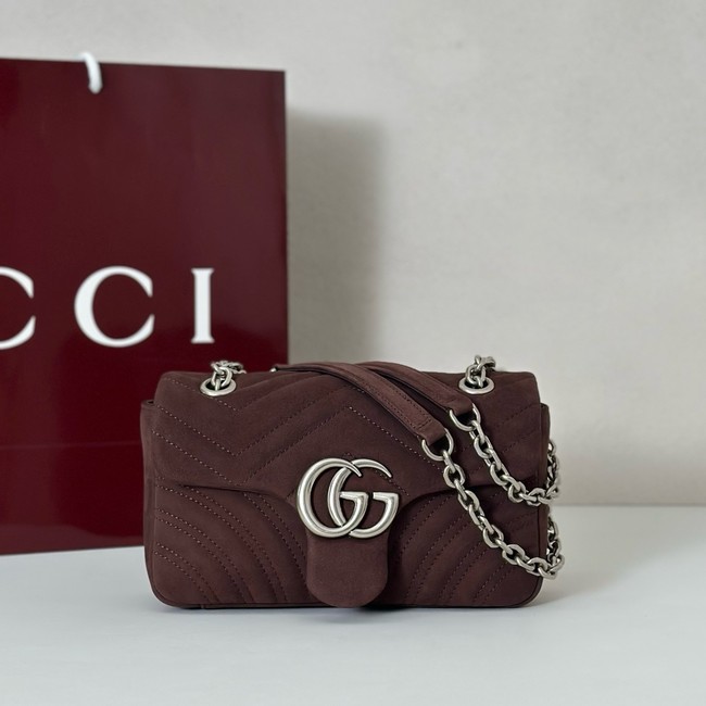 Gucci GG Marmont small shoulder bag 837280 Variation dusty blue suede