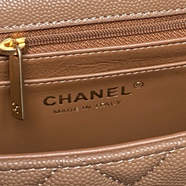 CHANEL Clutch With Chain AS2701 brown&gold Metal