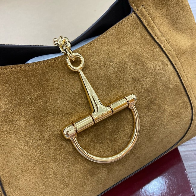 Gucci Beatrix medium tote bag suede 850926 brown suede