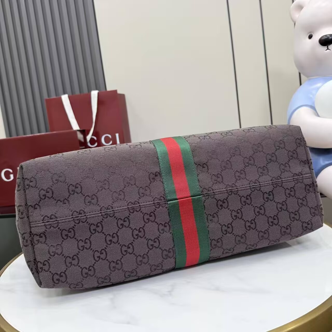 Gucci Giglio Large Tote Bag Variation GG Canvas 853971 Dark Brown Gucci Giglio Large Tote Bag Variation GG Canvas 853971 Dark Brown