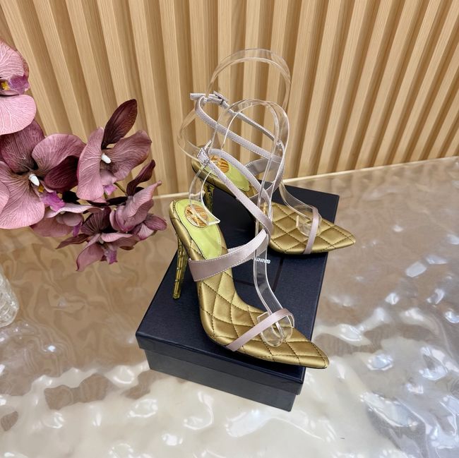 Saint Laurent in satin crepe and rhinestones Heel 10CM 69014-4 Saint Laurent in satin crepe and rhinestones Heel 10CM 69014-4