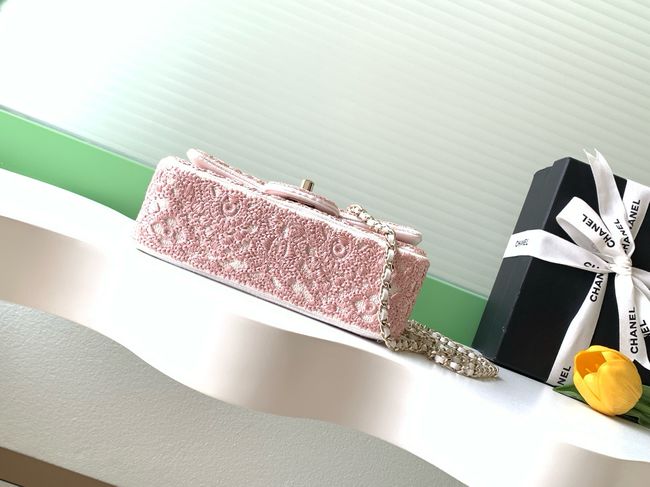 Chanel Small Flap Bag Embroidery AS4561 pink