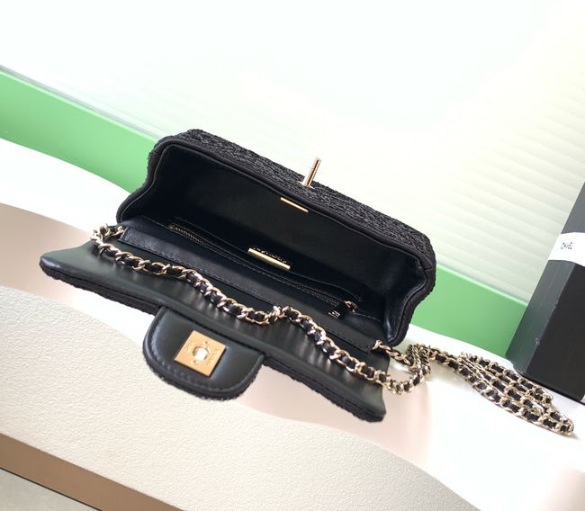 Chanel Small Flap Bag Embroidery AS4561 black Chanel Small Flap Bag Embroidery AS4561 black