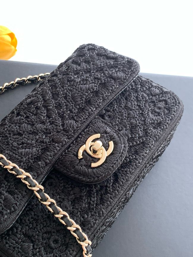 Chanel Small Flap Bag Embroidery AS4561 black Chanel Small Flap Bag Embroidery AS4561 black
