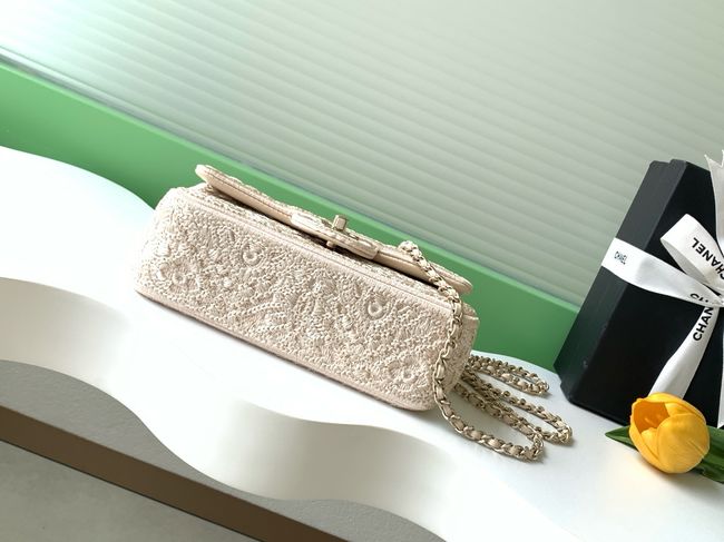 Chanel Small Flap Bag Embroidery AS4561 cream Chanel Small Flap Bag Embroidery AS4561 cream