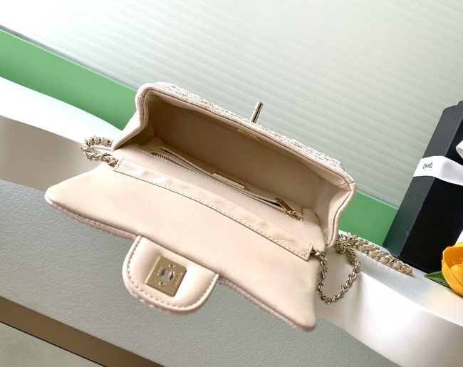 Chanel Small Flap Bag Embroidery AS4561 cream Chanel Small Flap Bag Embroidery AS4561 cream
